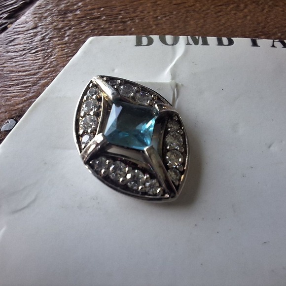 Bomb Party Starlight Dreams Silver Tone Seafoam Tourmaline Stud Earrings - Picture 3 of 5